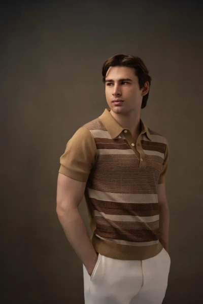 Professional Headshot of actor posing in brown shirt
