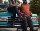 Branded image of couple on truck