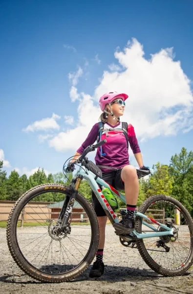 Brand photo of somone on a bicycle 