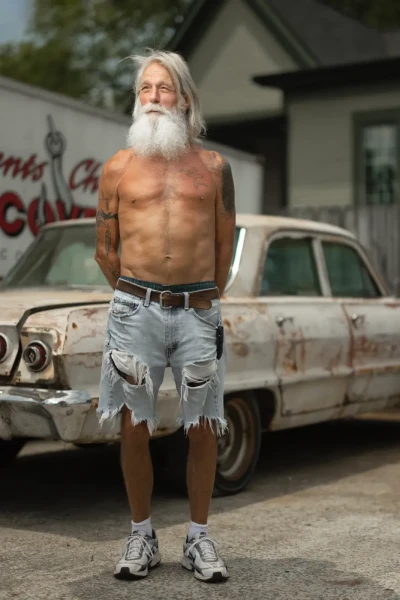 Lifestyle image of a man in front of a car